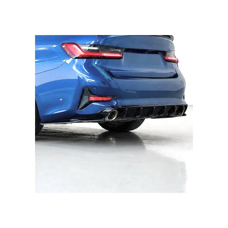 Heckdiffusor Diffusor Heck Ansatz ABS schwarz glänzend passend für BMW 3er G20 G21 mit Sportline Vorfacelift - 4233