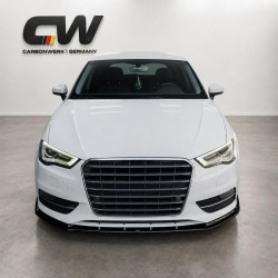 Frontlippe Spoiler Lippe Schwert Frontspoiler ABS Glanz für AUDI A3 8V Sportback Vorfacelift - 4240