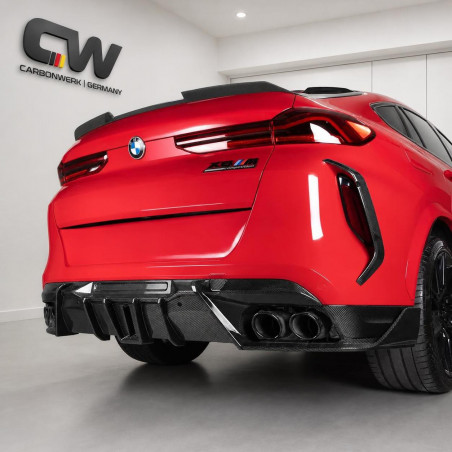 Heckdiffusor Diffusor Heck Ansatz Vollcarbon Carbon passend für BMW X6M F96 + Facelift - 4258