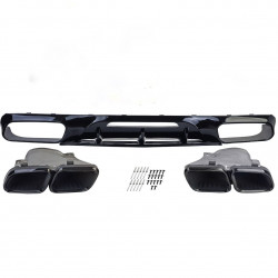 Heckdiffusor Diffusor ABS schwarz glanz passend für Mercedes Benz CLS-Klasse W218 C218 Facelift mit AMG-Line - 4284