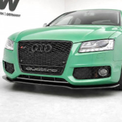 Frontlippe Lippe Schwert Frontspoiler ABS Glanz Schwarz passend für Audi A5 8T Vorfacelift mit S-Line + S5 - inkl. ABE - 2801