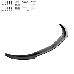 Frontlippe Spoiler Lippe Schwert Frontspoiler ABS Glanz für Mercedes-Benz A-Klasse W176 Facelift mit AMG Line - mit ABE - 4292