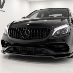Frontlippe Spoiler Lippe Schwert Frontspoiler ABS Glanz für Mercedes-Benz A-Klasse W176 Facelift mit AMG Line - mit ABE - 4292