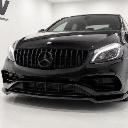 Frontlippe Spoiler Lippe Schwert Frontspoiler ABS Glanz für Mercedes-Benz A-Klasse W176 Facelift mit AMG Line - mit ABE - 4292
