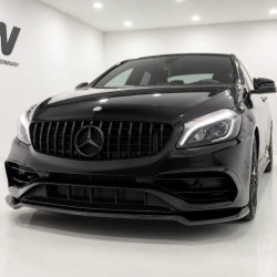 Frontlippe Spoiler Lippe Schwert Frontspoiler ABS Glanz für Mercedes-Benz A-Klasse W176 Facelift mit AMG Line - mit ABE - 4292