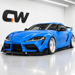 Frontlippe Lippe Schwert Frontspoiler Spoiler ABS Glanz Schwarz passend für Toyota Supra MK5 A90 - 4282