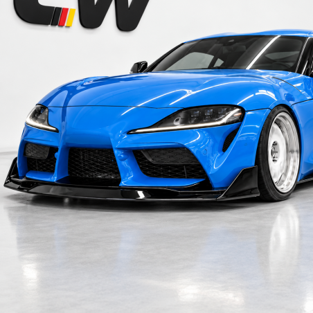 Frontlippe Lippe Schwert Frontspoiler Spoiler ABS Glanz Schwarz passend für Toyota Supra MK5 A90 - 4282