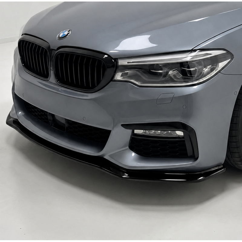 Frontlippe Lippe Schwert Frontspoiler ABS Glanz Schwarz passend für BMW 5er G30 G31 VFL M Paket - mit ABE - 2797