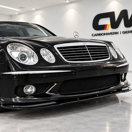 Frontlippe Spoiler Lippe Schwert Frontspoiler ABS Glanz passend für Mercedes-Benz E-Klasse W211 Vorfacelift mit AMG Line - 4326