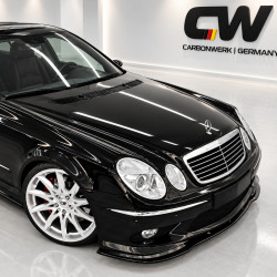 Frontlippe Spoiler Lippe Schwert Frontspoiler ABS Glanz passend für Mercedes-Benz E-Klasse W211 Vorfacelift mit AMG Line - 4326