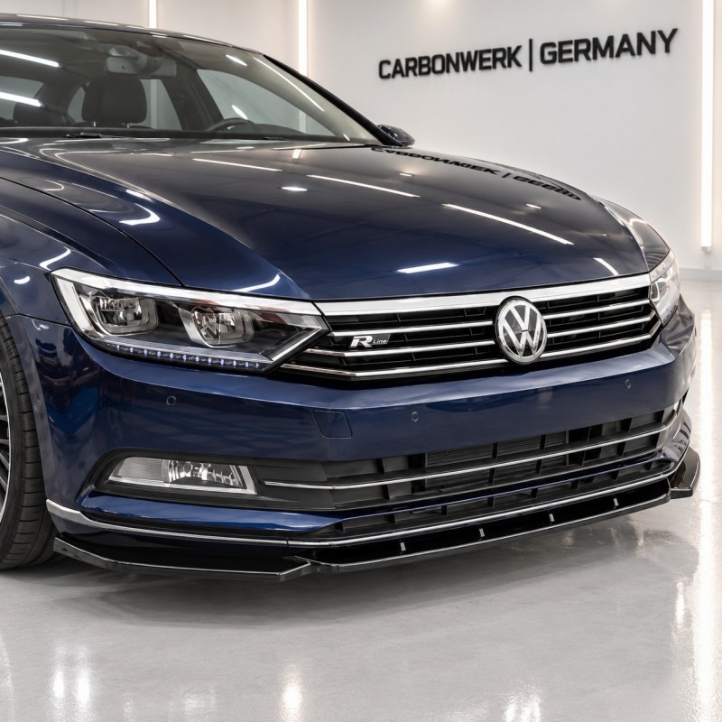 Frontlippe Lippe Schwert Frontspoiler Spoiler ABS Glanz Schwarz passend für Volkswagen VW Passat B8 Standard - 4332