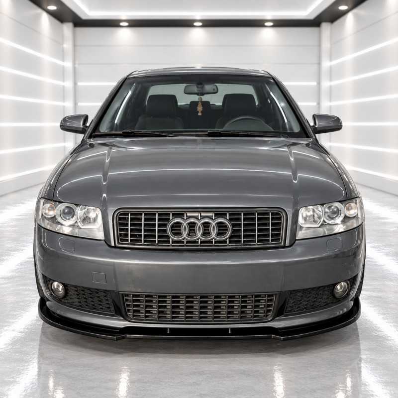 Frontlippe Lippe Schwert Frontspoiler Spoiler ABS Glanz passend für AUDI A4 B6 mit Sline + S4 - 4340