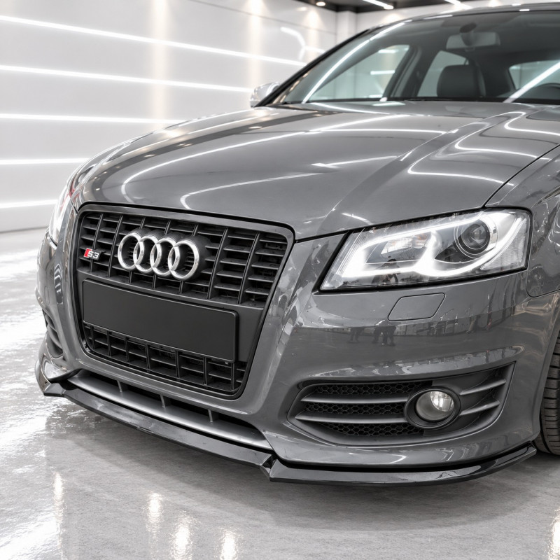 Frontlippe Lippe Schwert Frontspoiler Spoiler ABS Glanz passend für AUDI A3 8P Facelift mit Sline + S3 - 4341