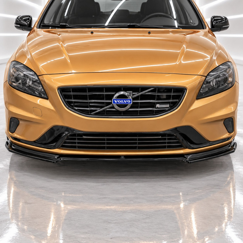 Frontlippe Lippe Schwert Frontspoiler Spoiler ABS Glanz passend für Volvo V40 MK2 mit R-Design - 4343