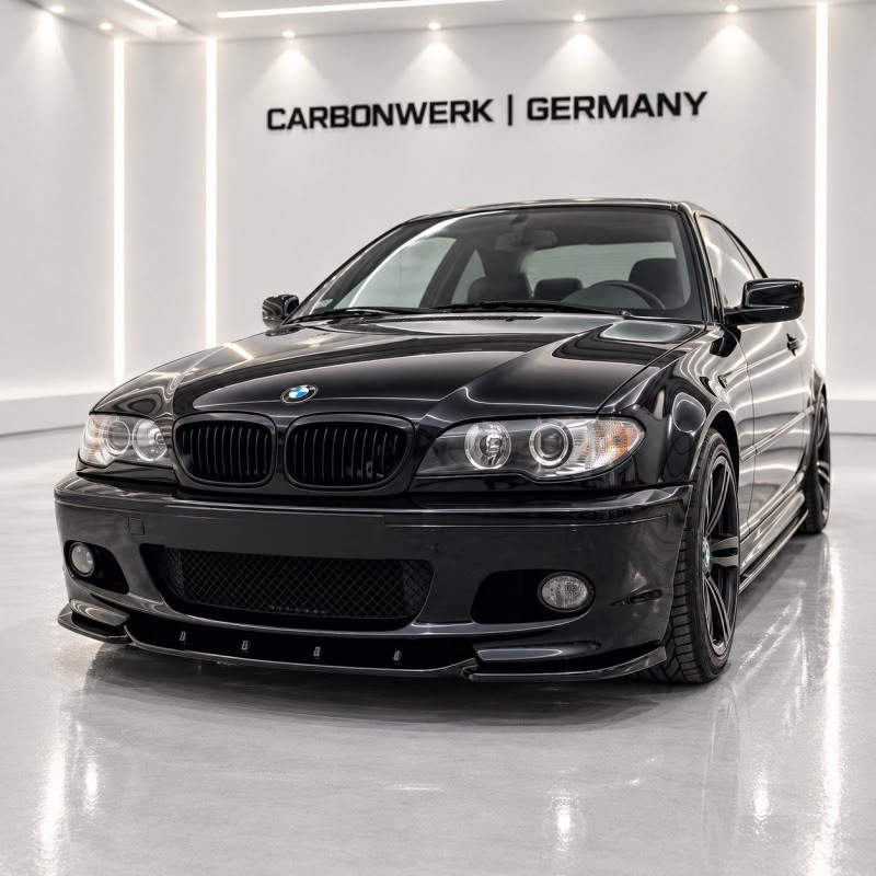Frontlippe Lippe Schwert Frontspoiler Spoiler ABS Glanz passend für BMW 3er E46 Coupe mit MPaket - 4334