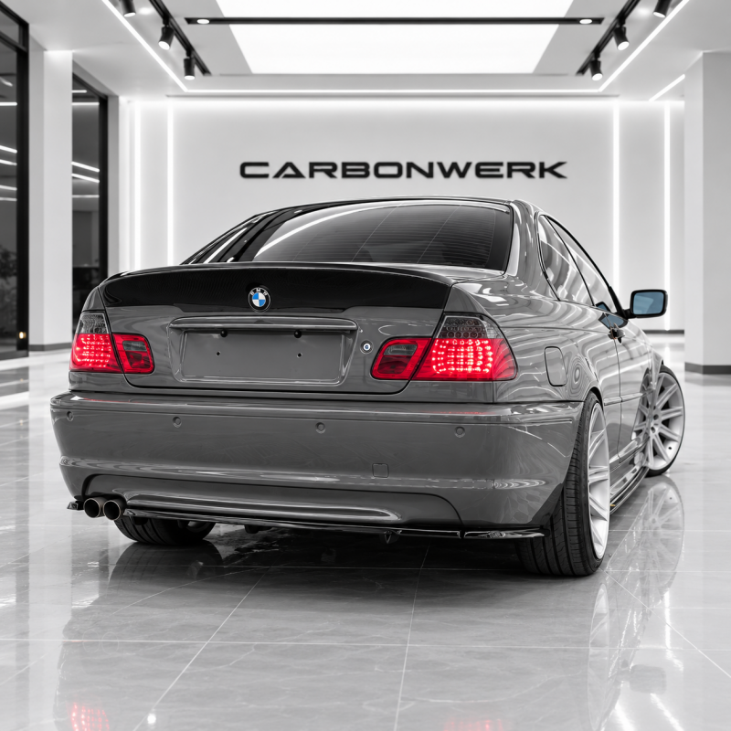 Heckdiffusor Diffusor Heck Ansatz ABS schwarz glänzend passend für BMW 3er E46 Coupe mit MPaket - 4344
