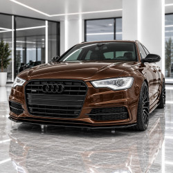 Frontlippe Lippe Schwert Frontspoiler Spoiler ABS Glanz passend für AUDI A6 C7 4G mit Sline + S6 - 4349