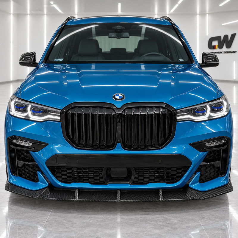 Frontlippe Lippe Spoiler Schwert Performance Vollcarbon Carbon passend für BMW X7 G07 Vorfacelift mit MPaket - 4351