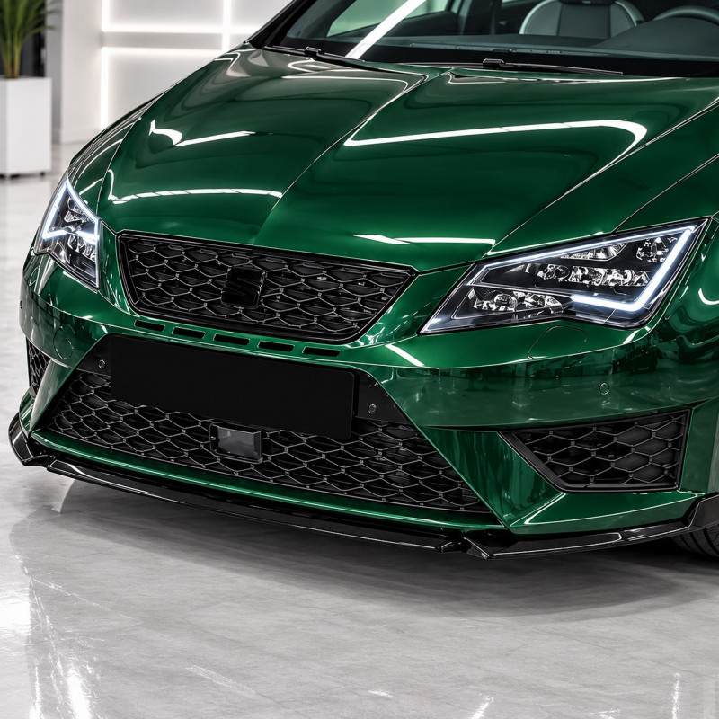 Frontlippe Lippe Schwert Frontspoiler Spoiler ABS Glanz passend für Seat Leon Typ 5F mit Cupra-Paket - 4355