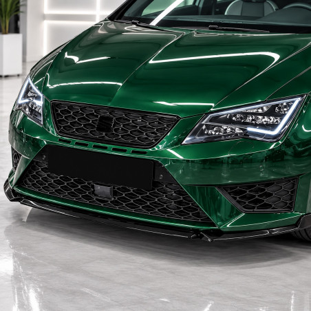 Frontlippe Lippe Schwert Frontspoiler Spoiler ABS Glanz passend für Seat Leon Typ 5F mit Cupra-Paket - 4355