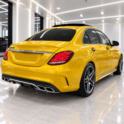 Heckdiffusor Diffusor ABS chrom passend für Mercedes Benz C-Klasse W205 S205 Vorfacelift mit AMG-Line - 4361