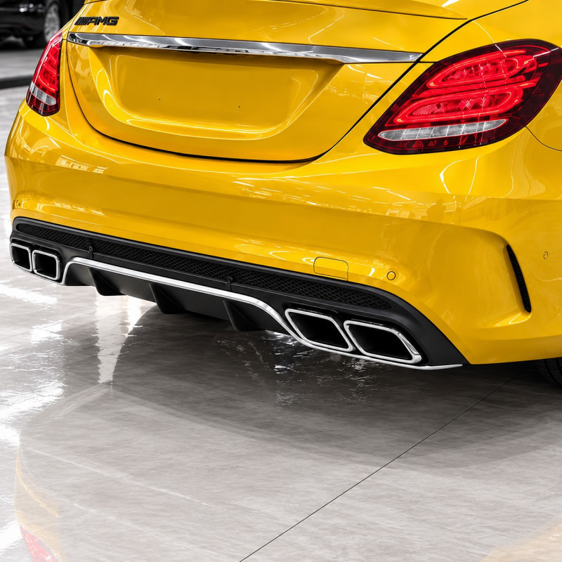 Heckdiffusor Diffusor ABS chrom passend für Mercedes Benz C-Klasse W205 S205 Vorfacelift mit AMG-Line - 4361