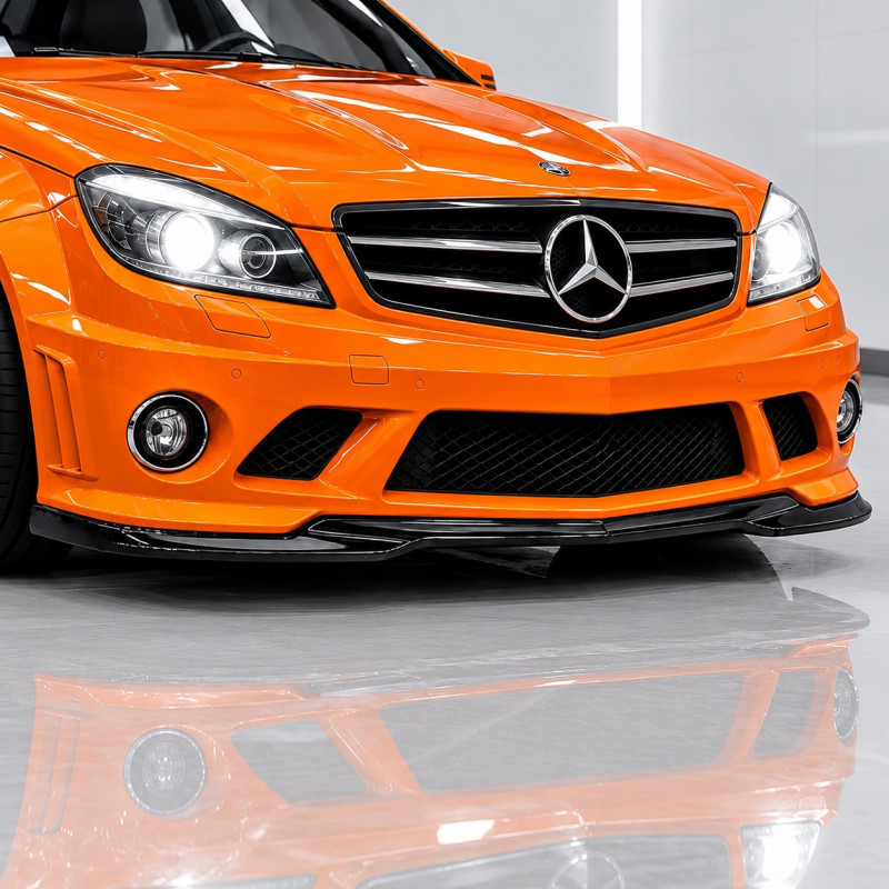 Frontlippe Spoiler Lippe Schwert Frontspoiler ABS Glanz passend für Mercedes-Benz W204 C63 AMG Vorfacelift - 4363