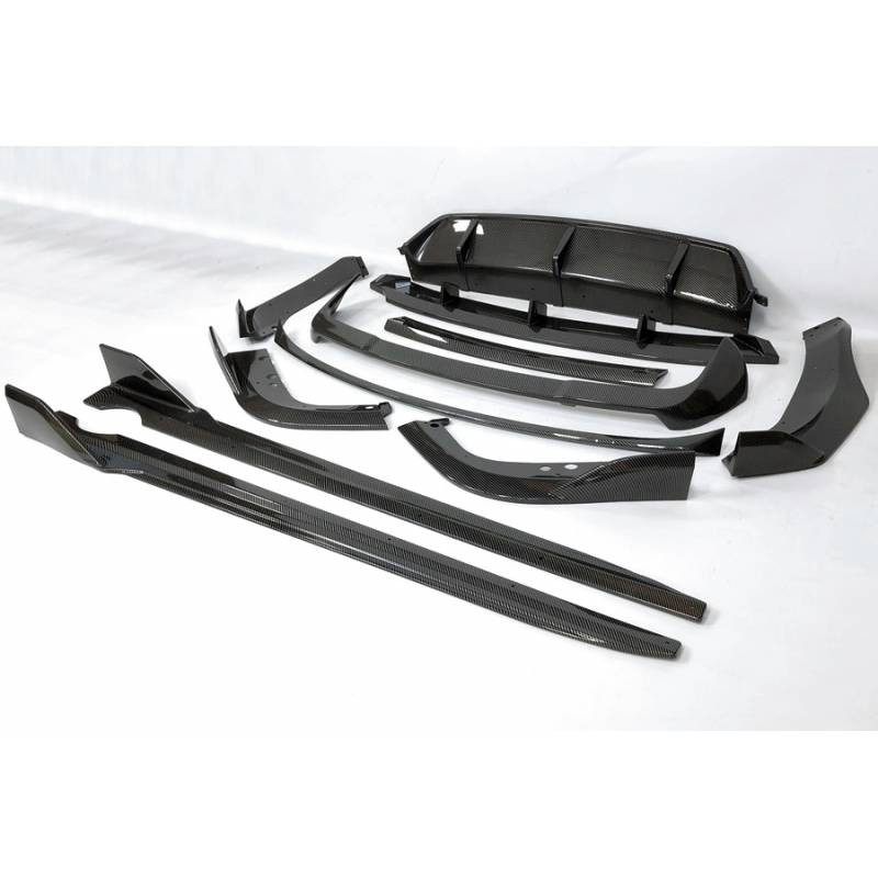 Pièces en carbone Tuning 2012- Paket Frontlippe Sideskirt Spoiler Diffusor ABS Carbon Look passend für BMW X5 G05 mit MPaket