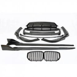 Pièces en carbone Tuning 2012- Paket Frontlippe Sideskirt Spoiler Diffusor ABS Carbon Look passend für BMW X5 G05 mit MPaket