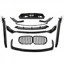 Pièces en carbone Tuning 2013- Paket Frontlippe Sideskirt Spoiler Diffusor Performance ABS schwarz Glanz passend für BMW X5 G...