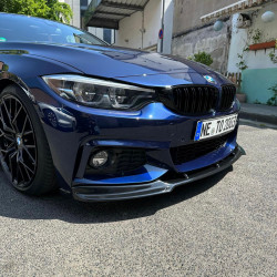 Carbonparts Tuning 1725 - Front lip spoiler lip sword front V2 black glossy fits BMW 4 series F32 F33 F36