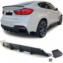 Pièces en carbone Tuning 2093 -Diffusor Heck Heckdiffusor Performance ABS Glanz schwarz passend für BMW X6 F16 M Paket