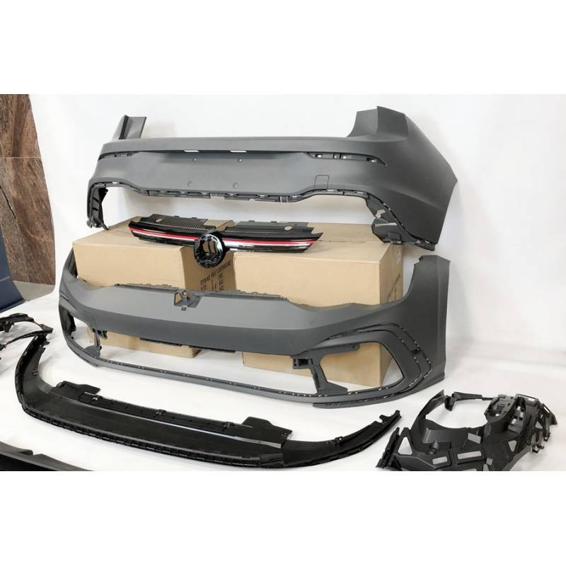 Pièces en carbone Tuning 2232 - Bodykit Stoßstange Vorne Hinten ABS passend für Volkswagen VW Golf 8 MK8 nicht GTI oder R