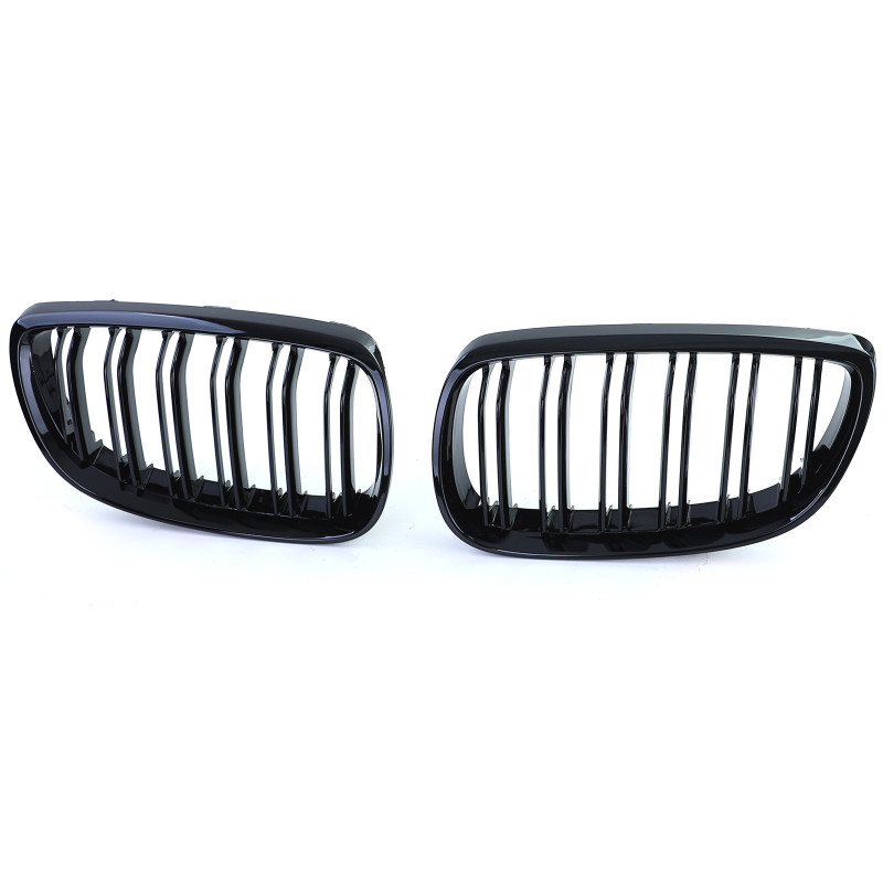 Carbonteile Tuning 2420 - Nieren Grill Doppelsteg Schwarz Glanz ABS passend für BMW 3er E92 E93 VFL