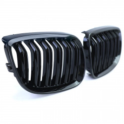 Carbonteile Tuning 2420 - Nieren Grill Doppelsteg Schwarz Glanz ABS passend für BMW 3er E92 E93 VFL