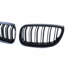 Carbonteile Tuning 2420 - Nieren Grill Doppelsteg Schwarz Glanz ABS passend für BMW 3er E92 E93 VFL
