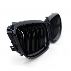 Carbonteile Tuning 2425 - Nieren Grill Doppelsteg Schwarz Glanz ABS passend für BMW 3er E90 E91 LCI