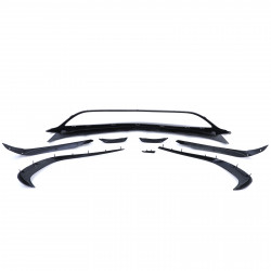 Pièces en carbone Tuning 2571 - Frontlippe Lippe Schwert Frontspoiler ABS Glanz Schwarz passend für Mercedes-Benz A-Klasse W1...