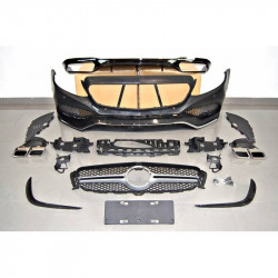 Pièces en carbone Tuning 2612 - Bodykit Stoßstange Vorne und Diffusor Hinten ABS passend für Mercedes Benz W213 AMG Paket