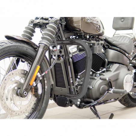 Carbonteile Tuning Fehling Schutzbügel große Ausführung 38 mm Rohrkonische Form schwarz für Harley Davidson Softail, Street B...