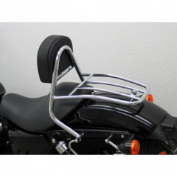 Carbonteile Tuning Fehling Fahrer Sissy Bar mit Kissen und Gepäckträger Chrom für Harley Davidson Sportster Evo Bj.04