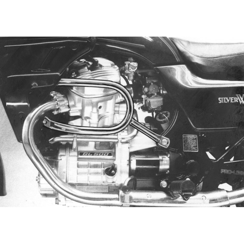 Carbonteile Tuning Fehling Schutzbügel Chrom für Honda CX 500/650 (auch E + C) + GL 500/650 mit Aluminiumkühlerverkleidung