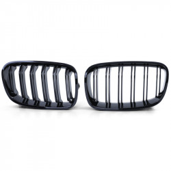 Carbonparts Tuning 2301 - Paket Lippe Front Sideskirt Diffusor Spoiler Heck Kühlergrill Spiegelkappen schwarz glanz für BMW 1...