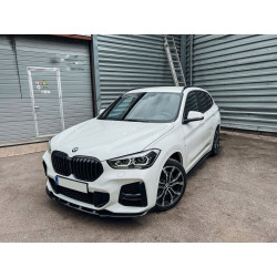 Carbonparts Tuning 2321 - Frontlippe Spoiler Lippe Schwert ABS schwarz glänzend passend für BMW X1 F48