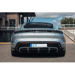 Carbonteile Tuning 2330 - Hecksplitter Splitter Ansatz Flaps Heck Carbon passend für Taycan + Cross Turismo Vorfacelift 2019-...