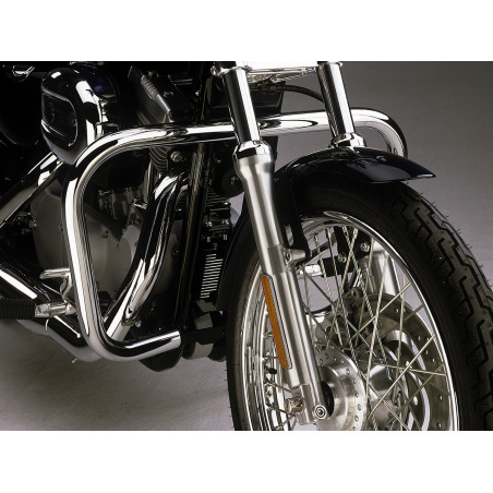Pièces en carbone Tuning Fehling Schutzbügel aus 38 mm Rohr, Chrom für Harley Davidson Sportster Evo 883/1200, Custom, Roadst...