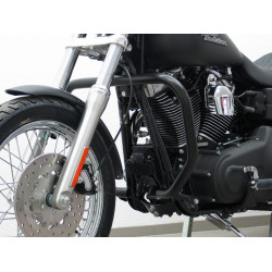 Pièces en carbone Tuning Fehling Schutzbügel, große Ausführung aus 38mm Rohr, eckig, schwarz für Harley Davidson Dyna Glide L...