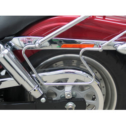 Pièces en carbone Tuning Fehling Packtaschenbügel Chrom für Harley Davidson Dyna Fat Bob, (FXDF) 2008-2013 und (FXDF/14) 2014...