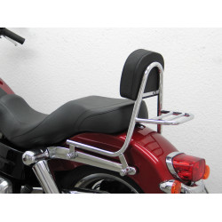 Carbonteile Tuning Fehling Sissy Bar Chrom aus Rohr mit Kissen und Gepäckträger für Harley Davidson Dyna Switchback, (FLD) 20...