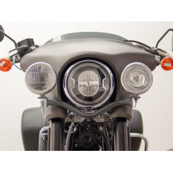 Carbonparts Tuning Fehling Lampenhalter für Zusatzscheinwerfer Schwarz für Harley Davidson Softail Sport Glide